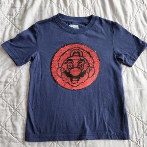NEW Super Mario and Luigi t-Shirt with Reverse Sequins, Size 4/4T